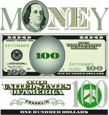 vector money with dollars design template