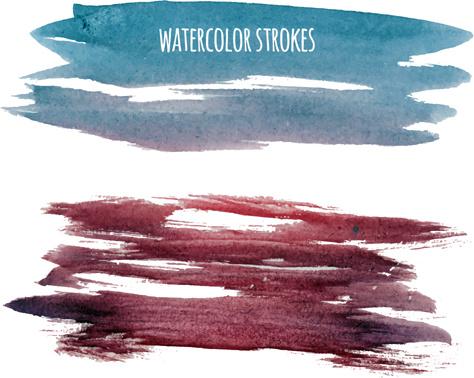 watercolor strokes vector brushes set