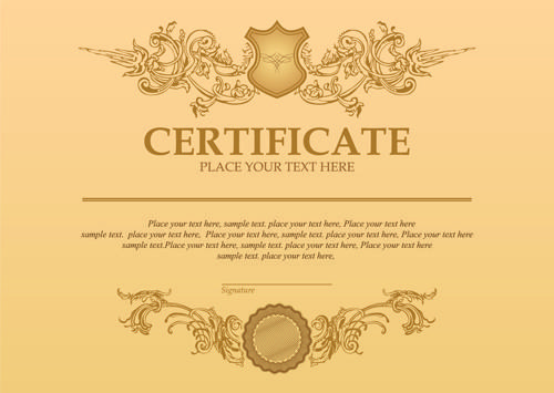 classical styles certificate template vectors