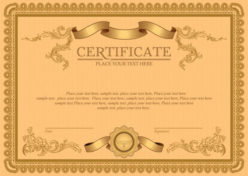 classical styles certificate template vectors