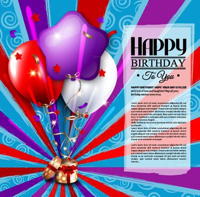 happy birthday greeting card graphics vector