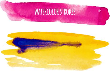 watercolor strokes vector brushes set