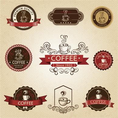 vintage label coffee vectors