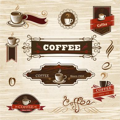 vintage label coffee vectors