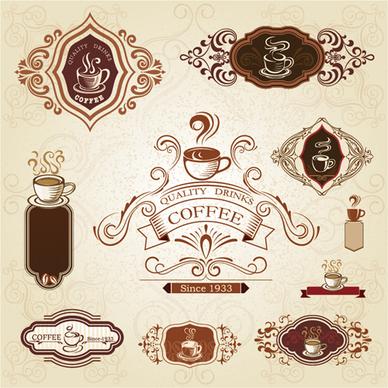 vintage label coffee vectors