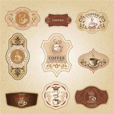 vintage label coffee vectors