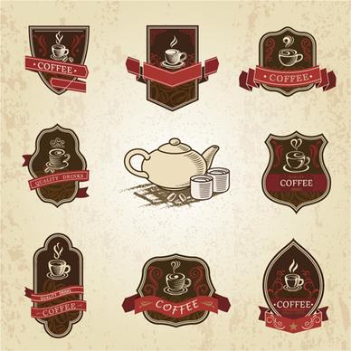 vintage label coffee vectors