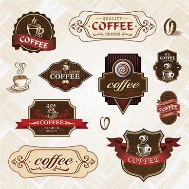 vintage label coffee vectors