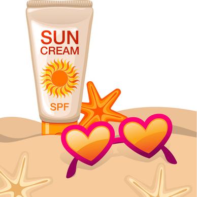 summer cream protect lotion design vector