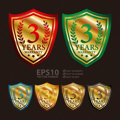 medals shield laurel wreath vector labels vector