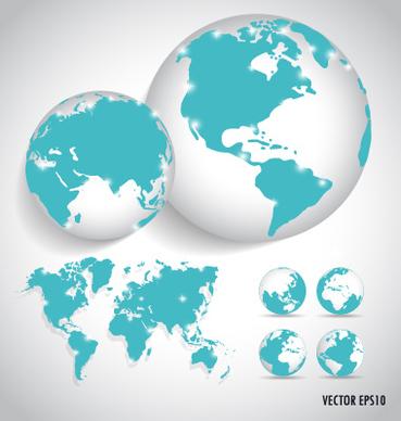 earth and world map vector design