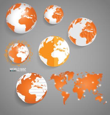 earth and world map vector design