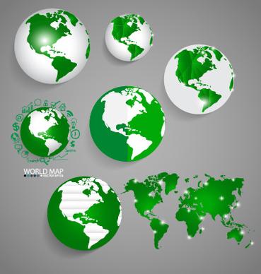 earth and world map vector design