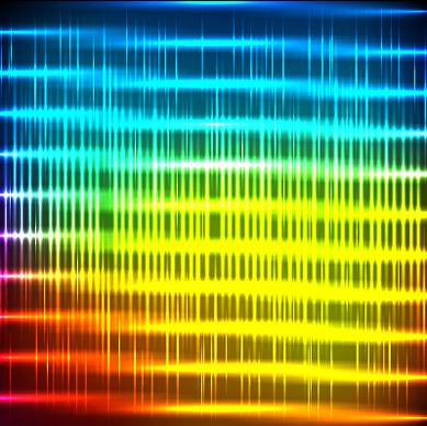 bright neon light art background vector set