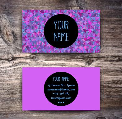 fashion business card colored vector