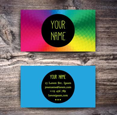 fashion business card colored vector