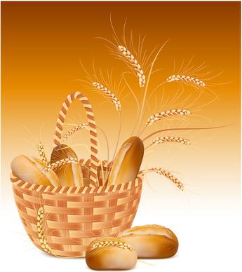 wheat with bread vector