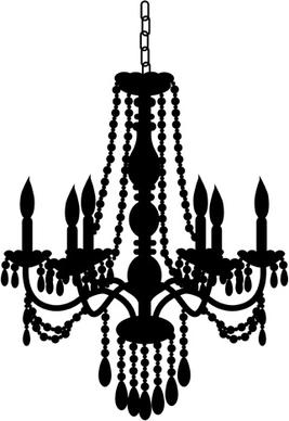 ornate chandelier vector silhouette set