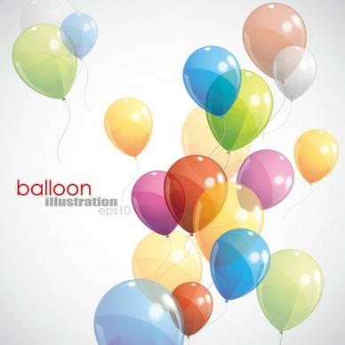 transparent colored balloons vectro backgrounds