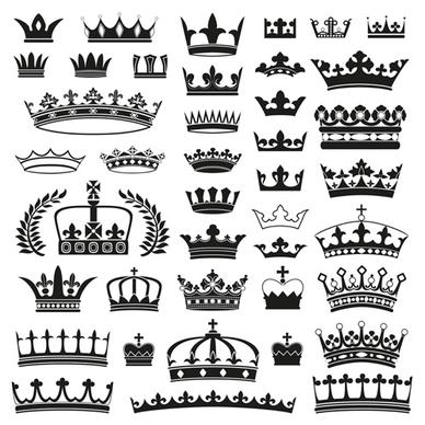 vector crown creative silhouettes set