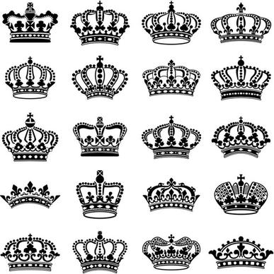 vector crown creative silhouettes set