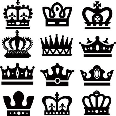 vector crown creative silhouettes set