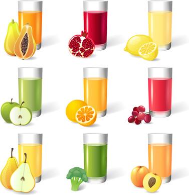 delicious juice drink design vectors