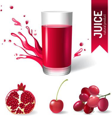 delicious juice drink design vectors