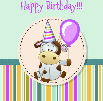 happy birthday baby greeting cards vector