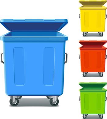 glossy colored trash vectors