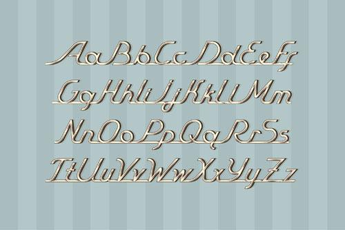 vintage metal auto font vector