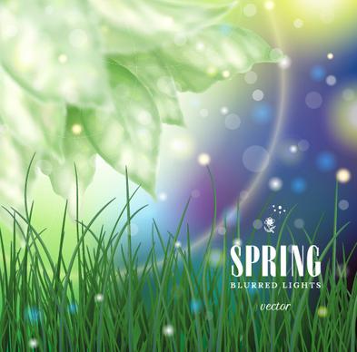 spring blurred lights vector backgrounds art