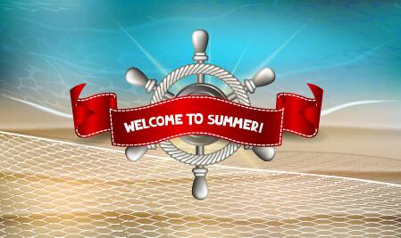 holiday summer travel sea background vector