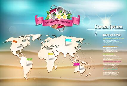 holiday summer travel sea background vector