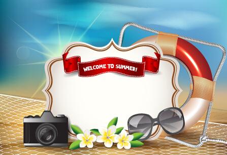 holiday summer travel sea background vector