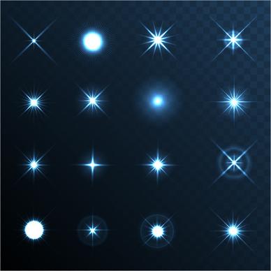 shiny light effect stars vector