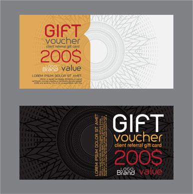 vector set of gift voucher design elements