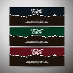 vector banners torn paper design