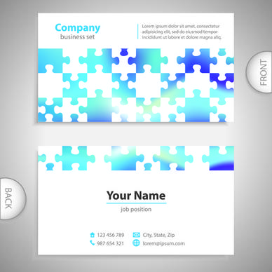 excellent business cards front back template vector