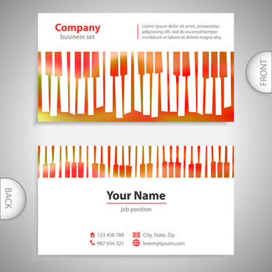 excellent business cards front back template vector