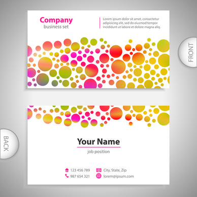 excellent business cards front back template vector