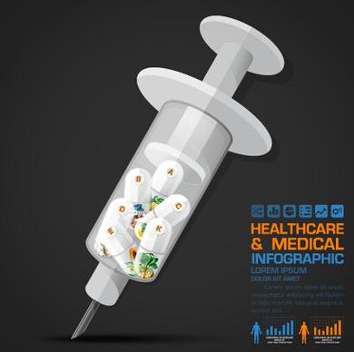 healthcare with medical infographic vector