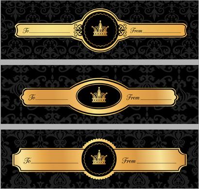 luxury crown banners vector