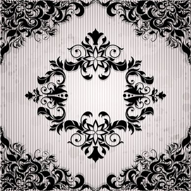 ornate black floral pattern background art