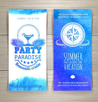 watercolor summer travel creative background