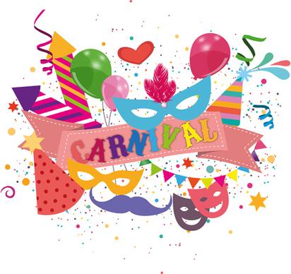 carnival confetti art background vector