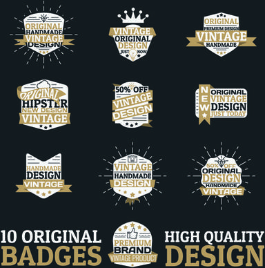 original design badges with labels vector