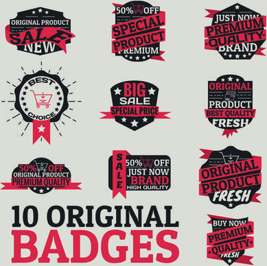 original design badges with labels vector