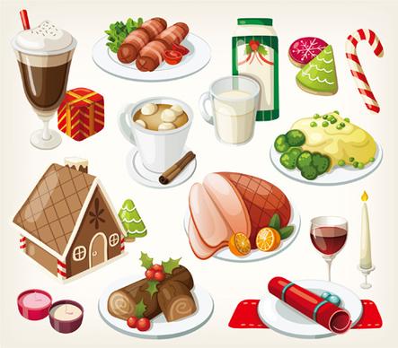 set of food illustration vectors