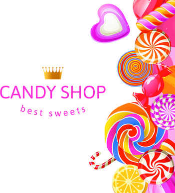 candy with sweet shop background vector